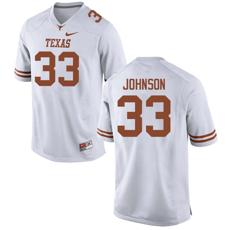 Men #33 Gary Johnson Texas Longhorns College Football Jerseys Sale-White